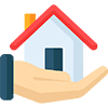 Cartoon graphic of a house in a hand